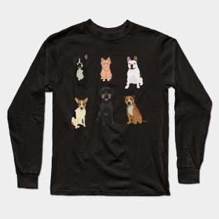 Dog Portraits Sticker Set Long Sleeve T-Shirt